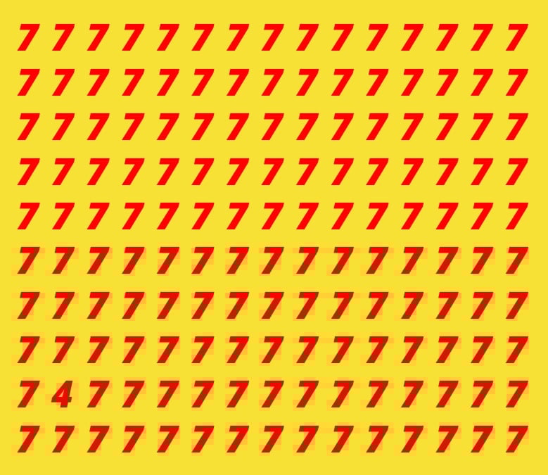 Пронађите број 4 на слици